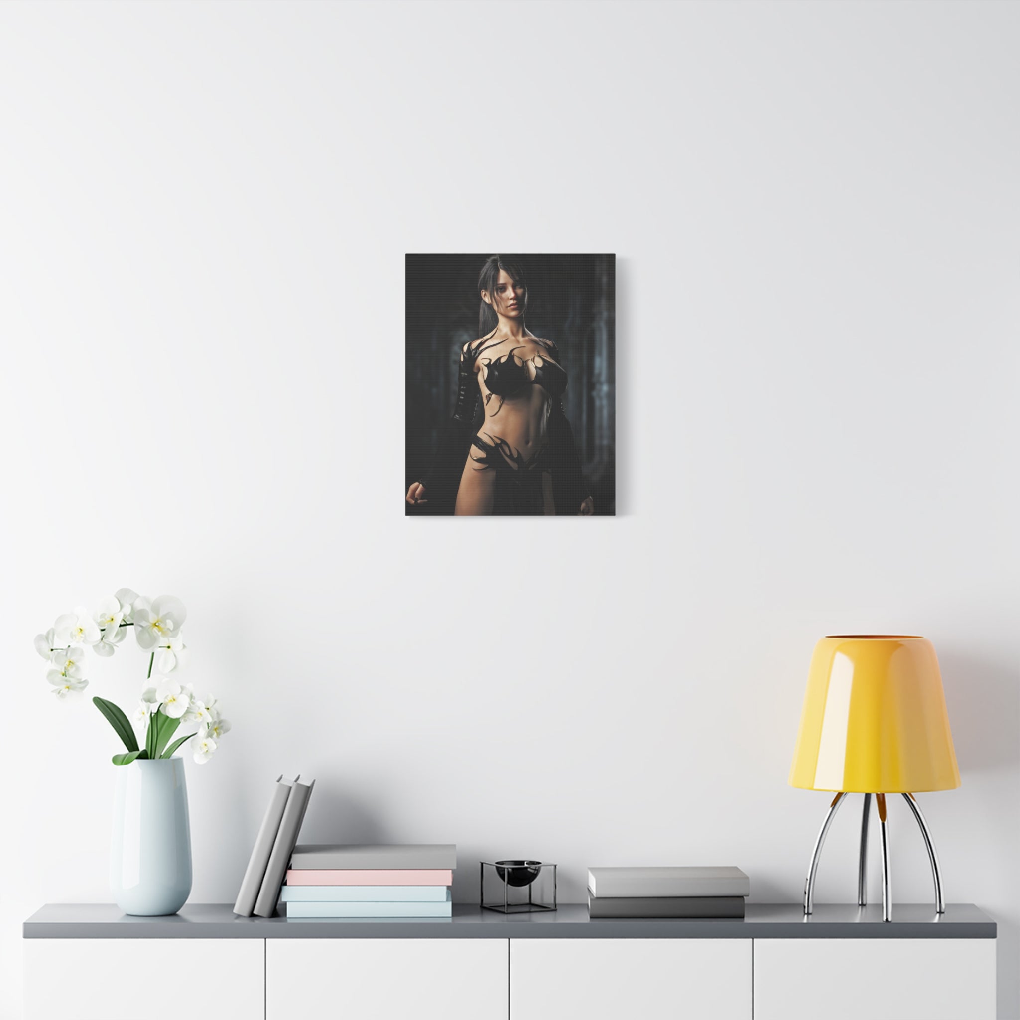 Fantasy Sorceress Woman Matte Canvas Print — Stretched 1.25"-No AI- Human created illustration art
