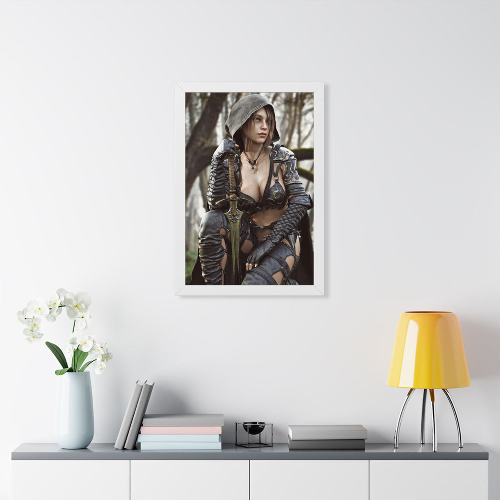 Female Ranger Framed Wall Art | Handcrafted Fantasy Framed Art Print