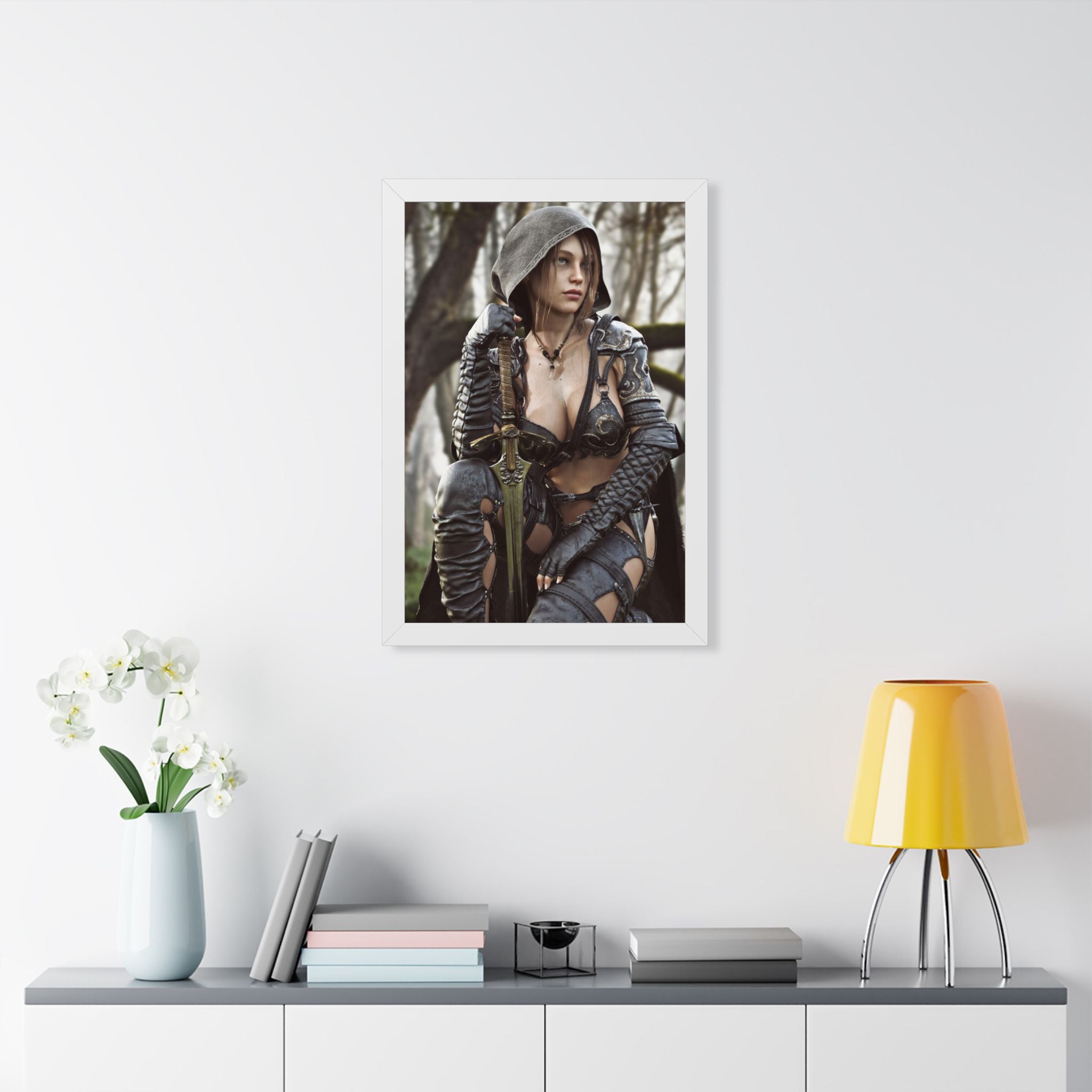 Female Ranger Framed Wall Art | Handcrafted Fantasy Framed Art Print