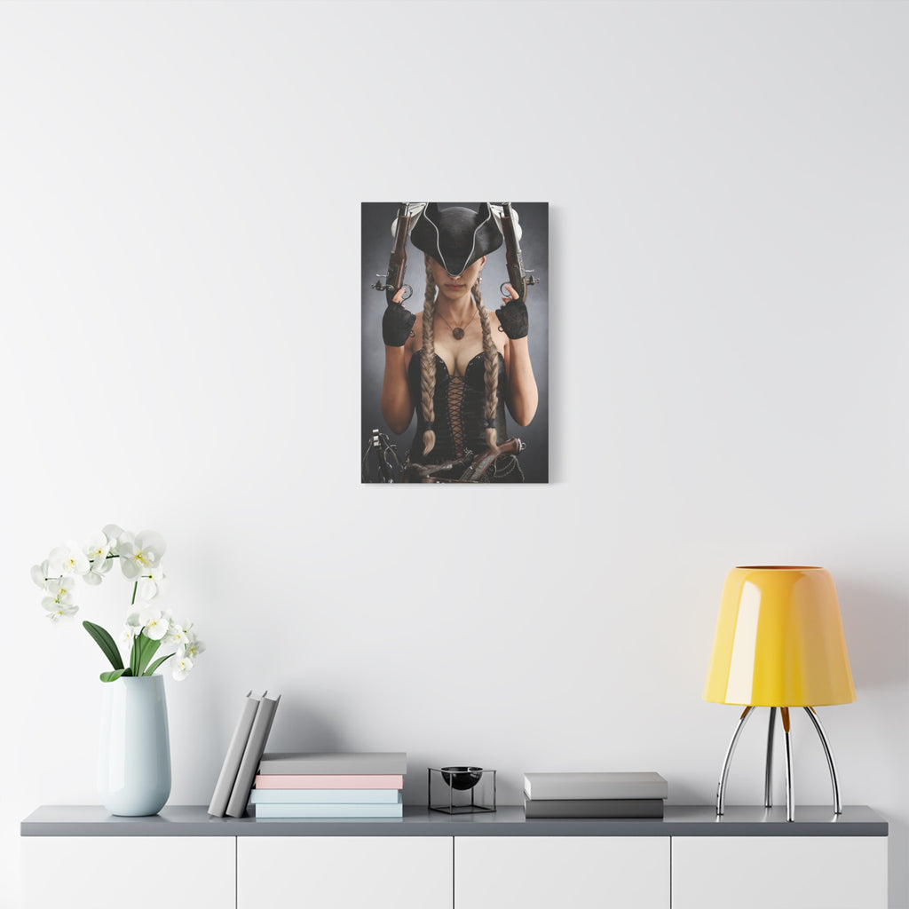 Female Pirate Portrait Canvas Wall Art | Original Pirate Fantasy Artwork