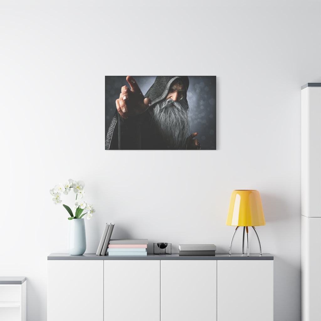 Mystic Wizard Portrait Canvas — Stretched Matte Wall Art - No AI - Human created illustration art