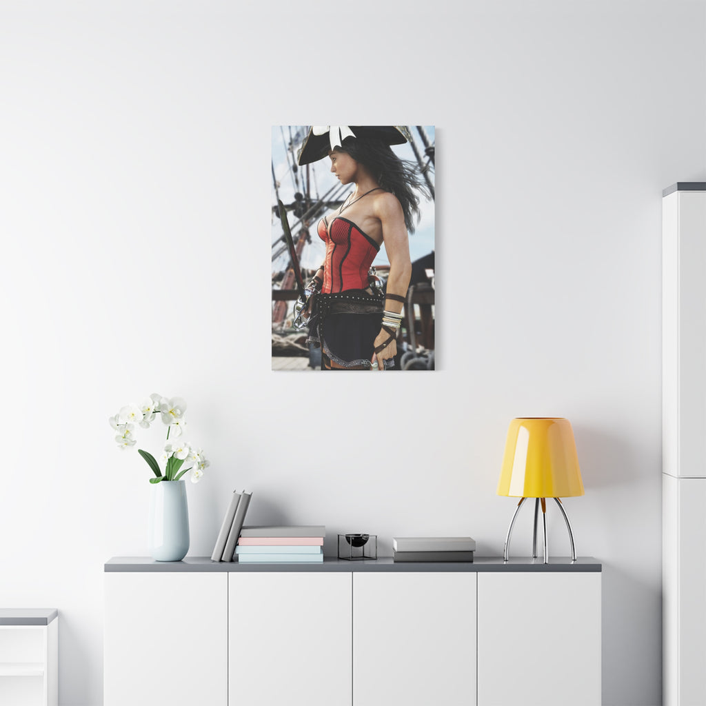 Female Pirate Canvas Wall Art | Handcrafted Fantasy Pirate Print