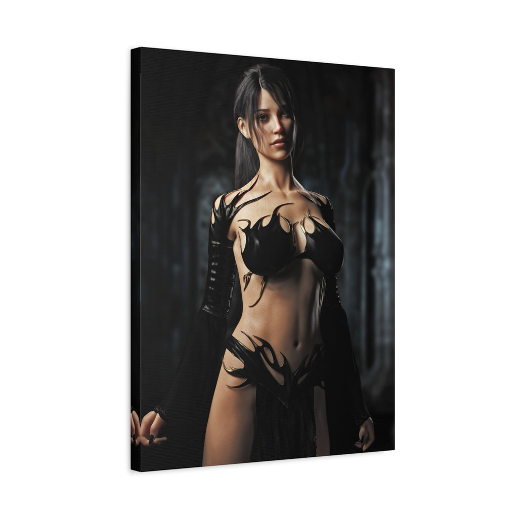 Fantasy Sorceress Woman Matte Canvas Print — Stretched 1.25"-No AI- Human created illustration art