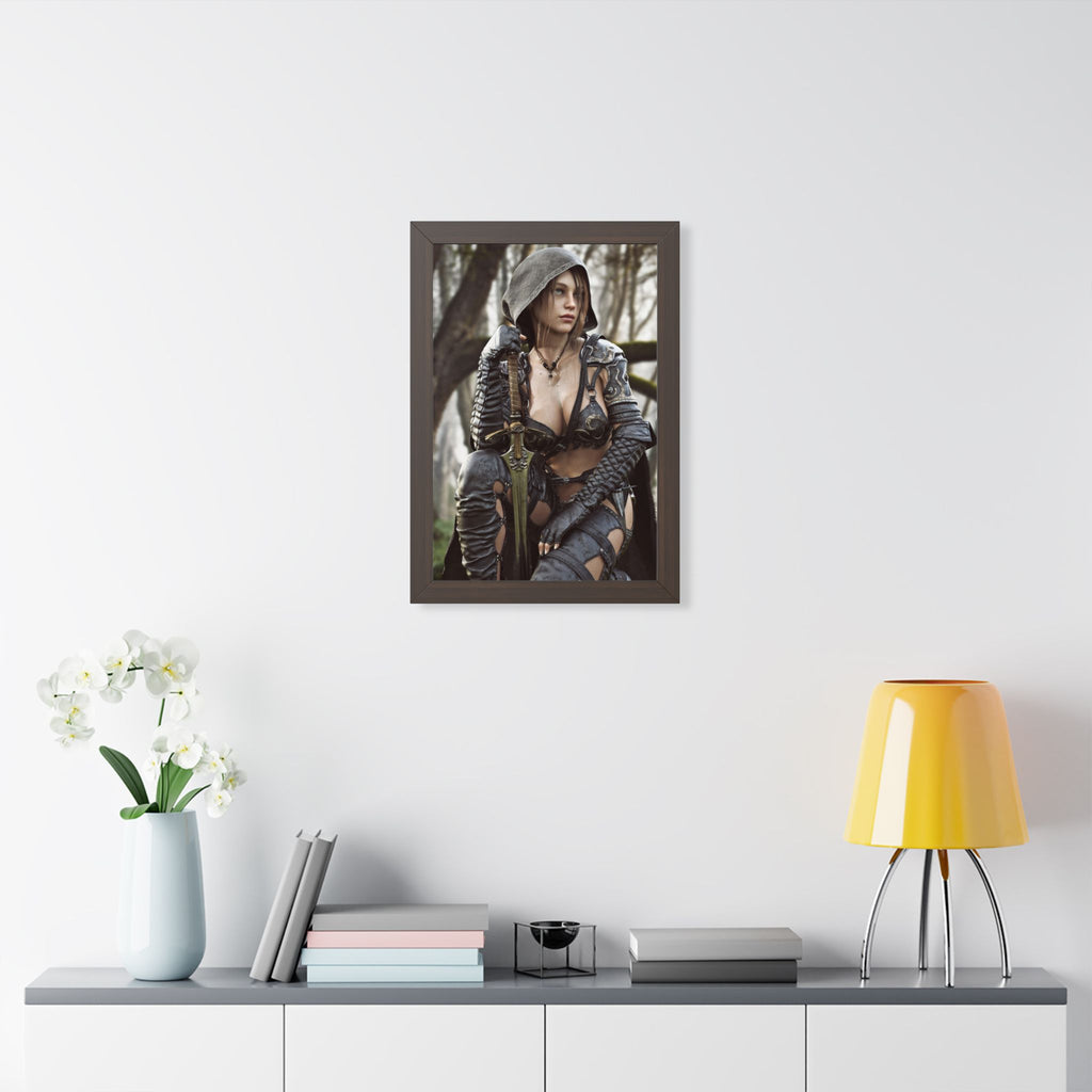 Female Ranger Framed Wall Art | Handcrafted Fantasy Framed Art Print