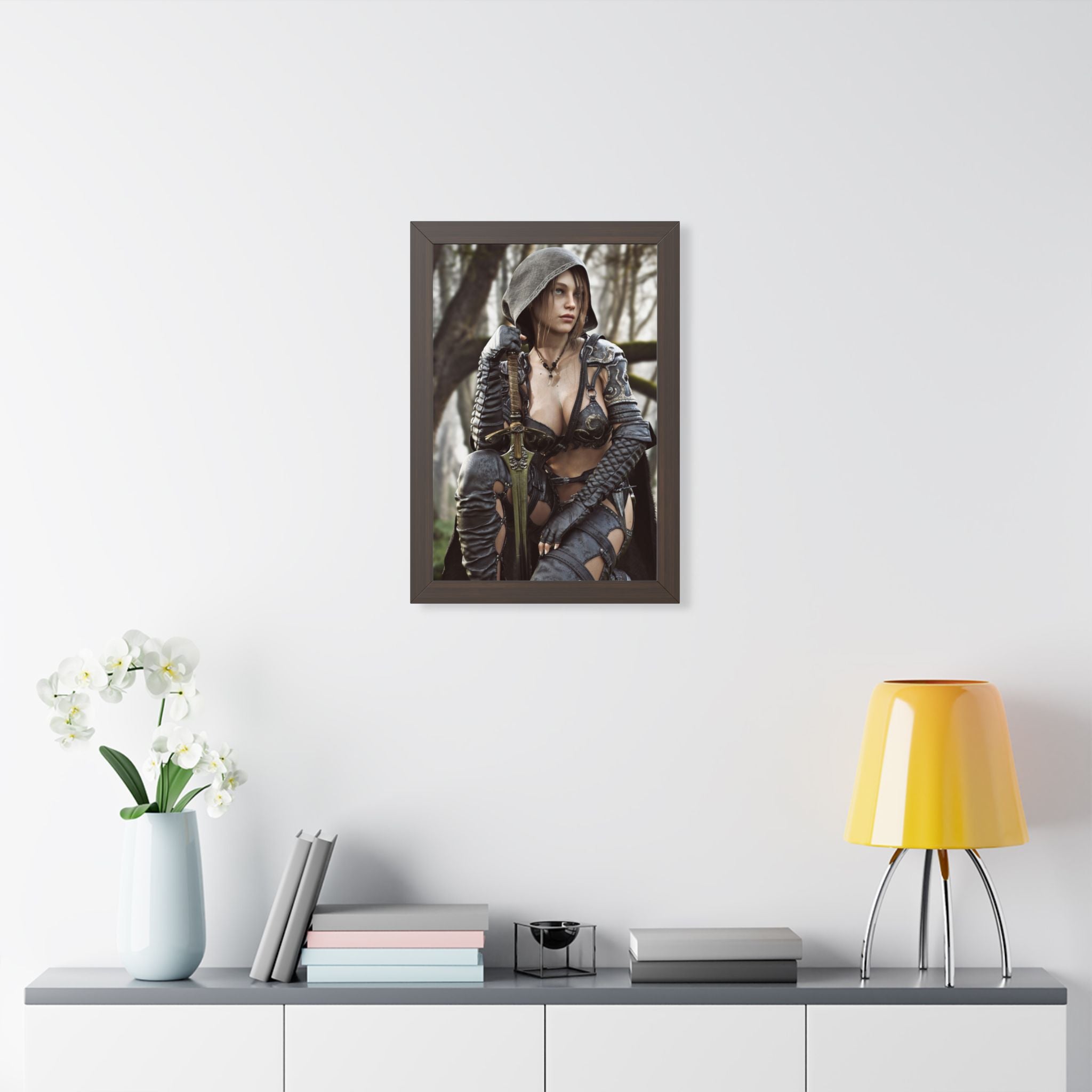 Female Ranger Framed Wall Art | Handcrafted Fantasy Framed Art Print