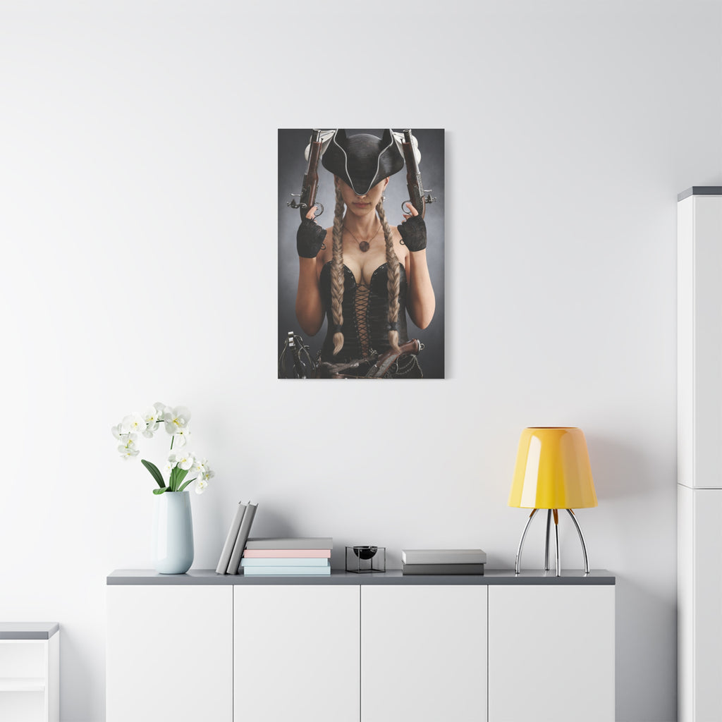 Female Pirate Portrait Canvas Wall Art | Original Pirate Fantasy Artwork