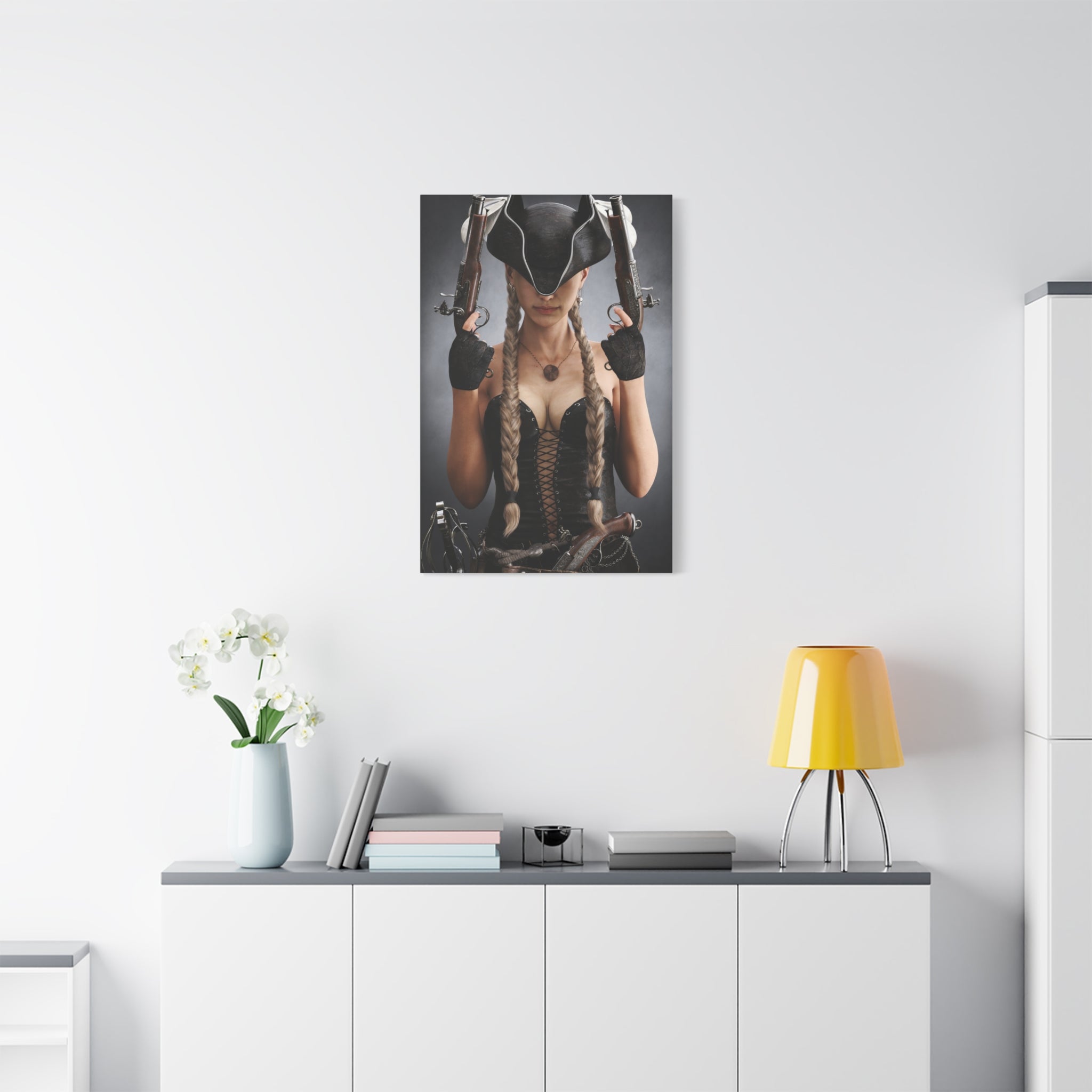 Female Pirate Portrait Canvas Wall Art | Original Pirate Fantasy Artwork