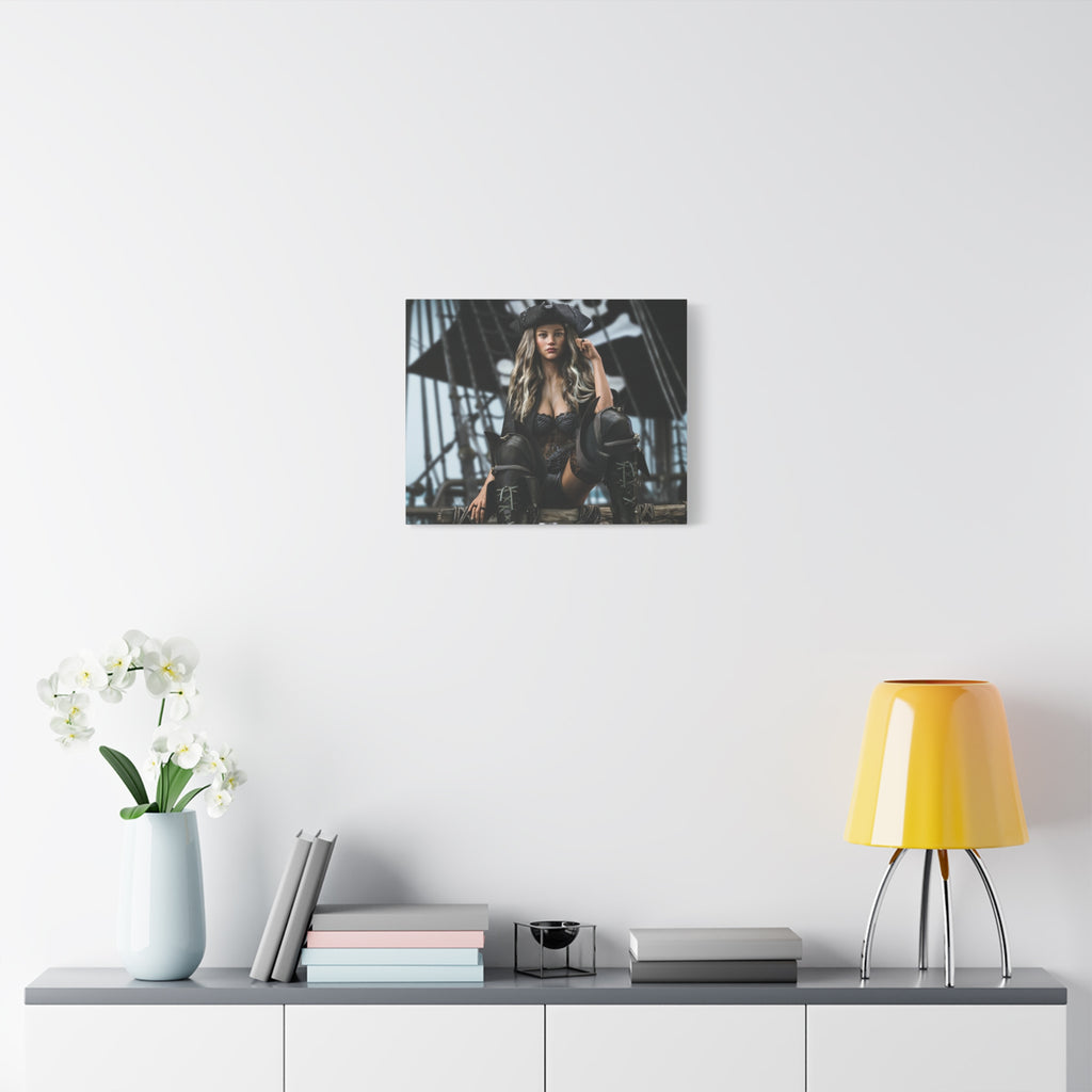 Pirate Queen Canva Wall Art – Hand-Crafted Fantasy Pirate Illustration