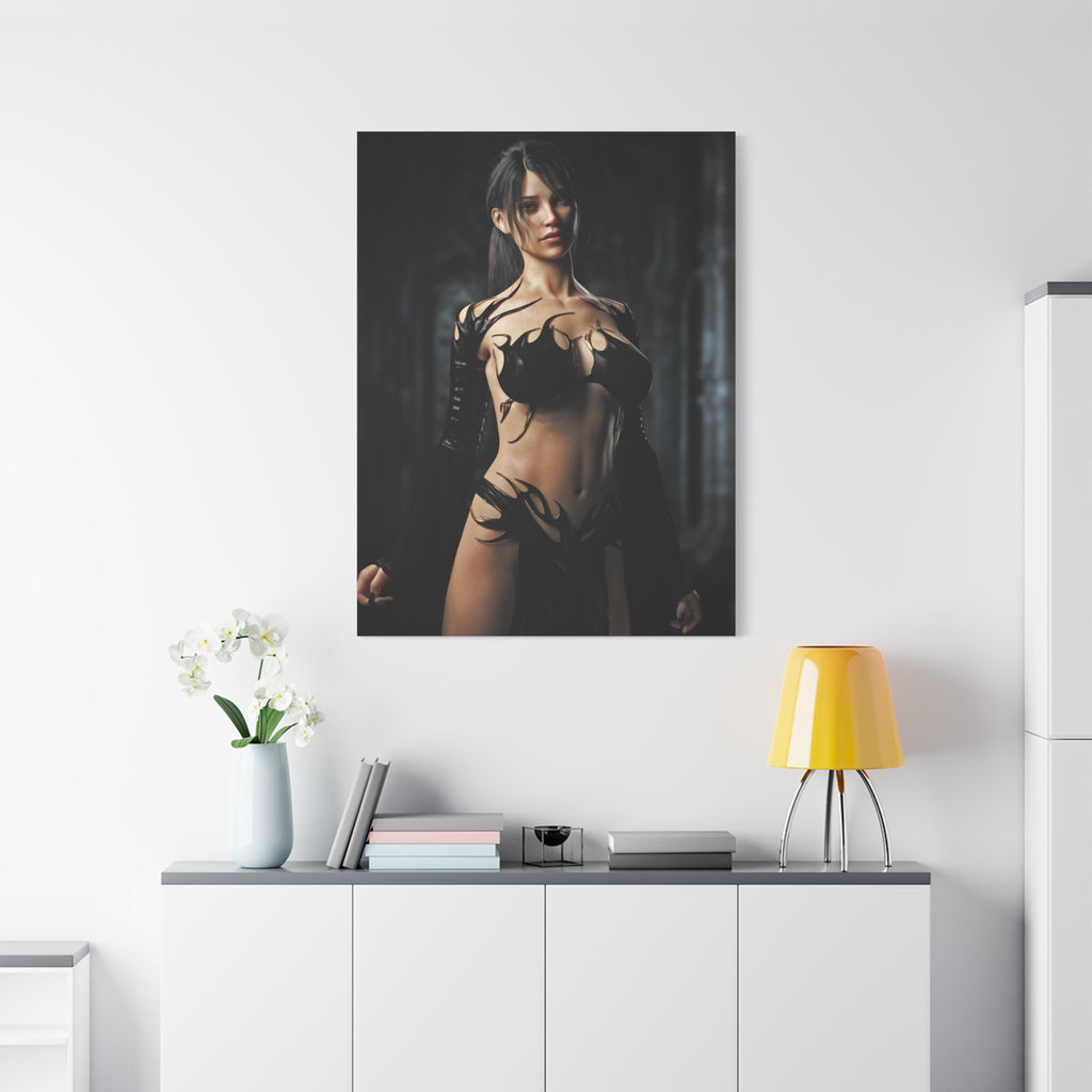 Fantasy Sorceress Woman Matte Canvas Print — Stretched 1.25"-No AI- Human created illustration art