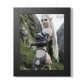 Elf Warrior Poster — Framed Fantasy Vertical Art Print- No AI - Human created illustration art.