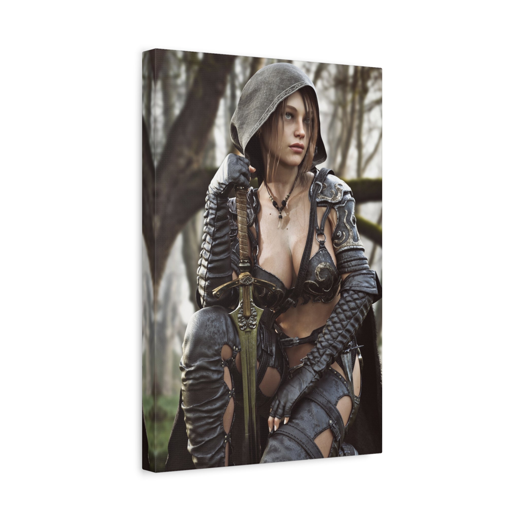 Female Ranger Canvas Wall Art | Handcrafted Fantasy Canvas Art Print