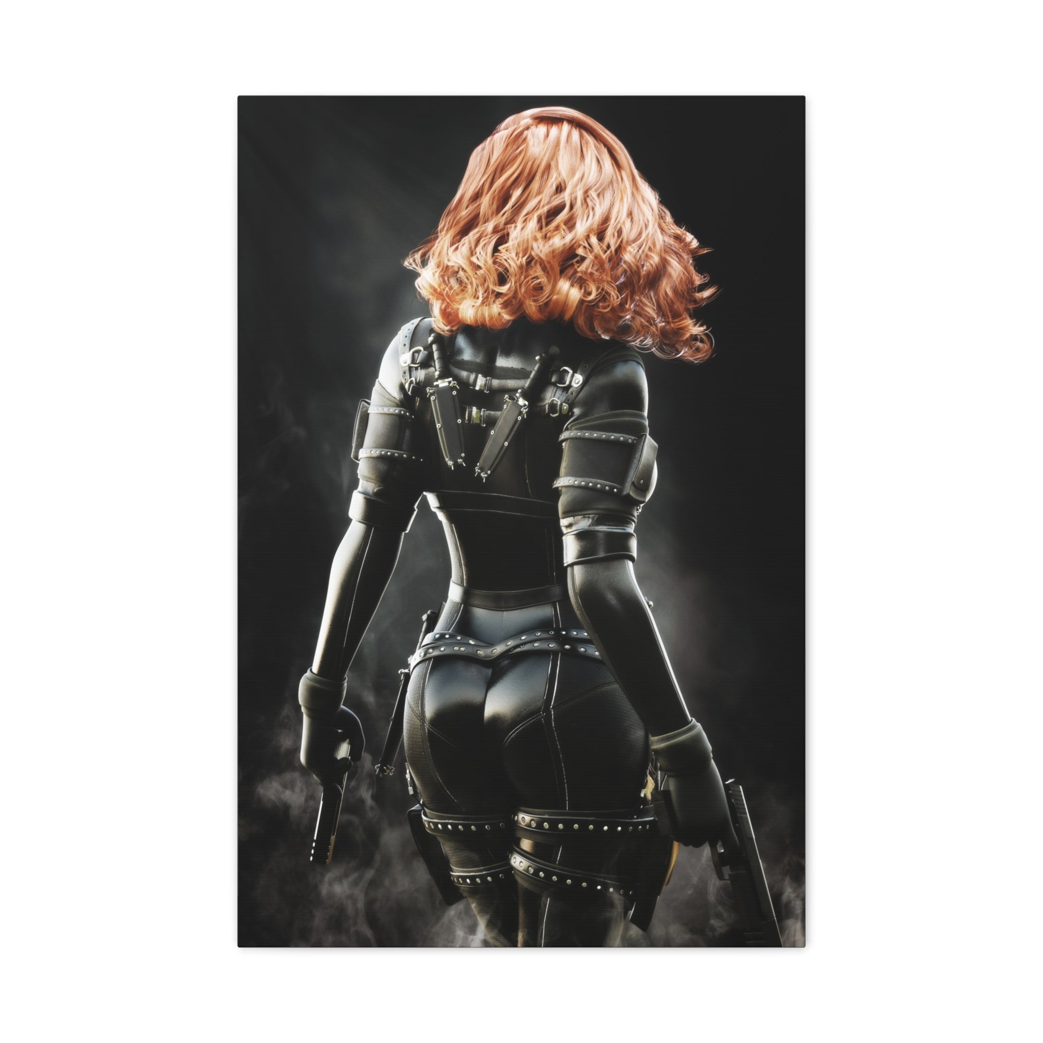 Black Widow Inspired Matte Canvas Art — Female Assassin Poster, Stretched 1.25" - No AI - human created illustration art