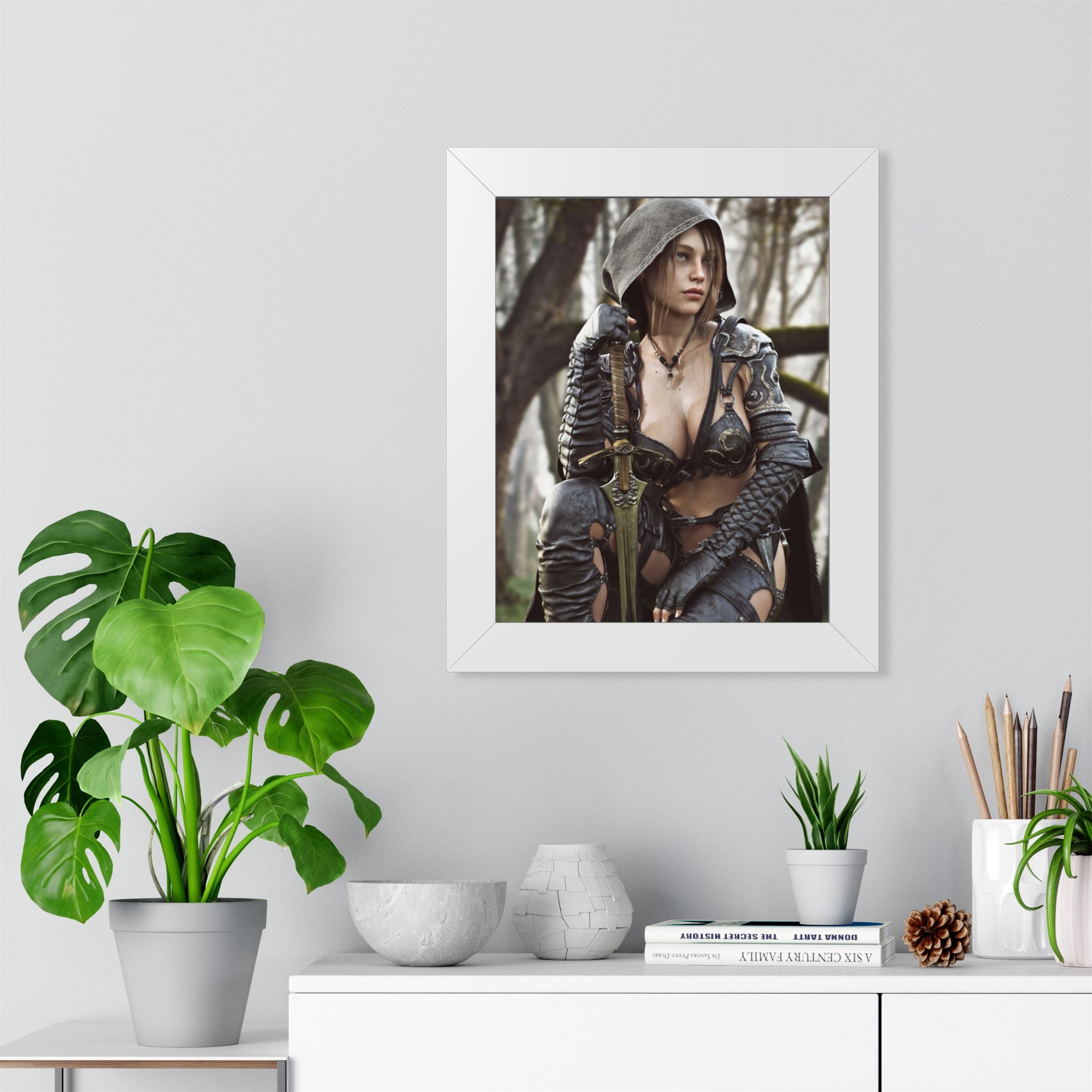 Female Ranger Framed Wall Art | Handcrafted Fantasy Framed Art Print