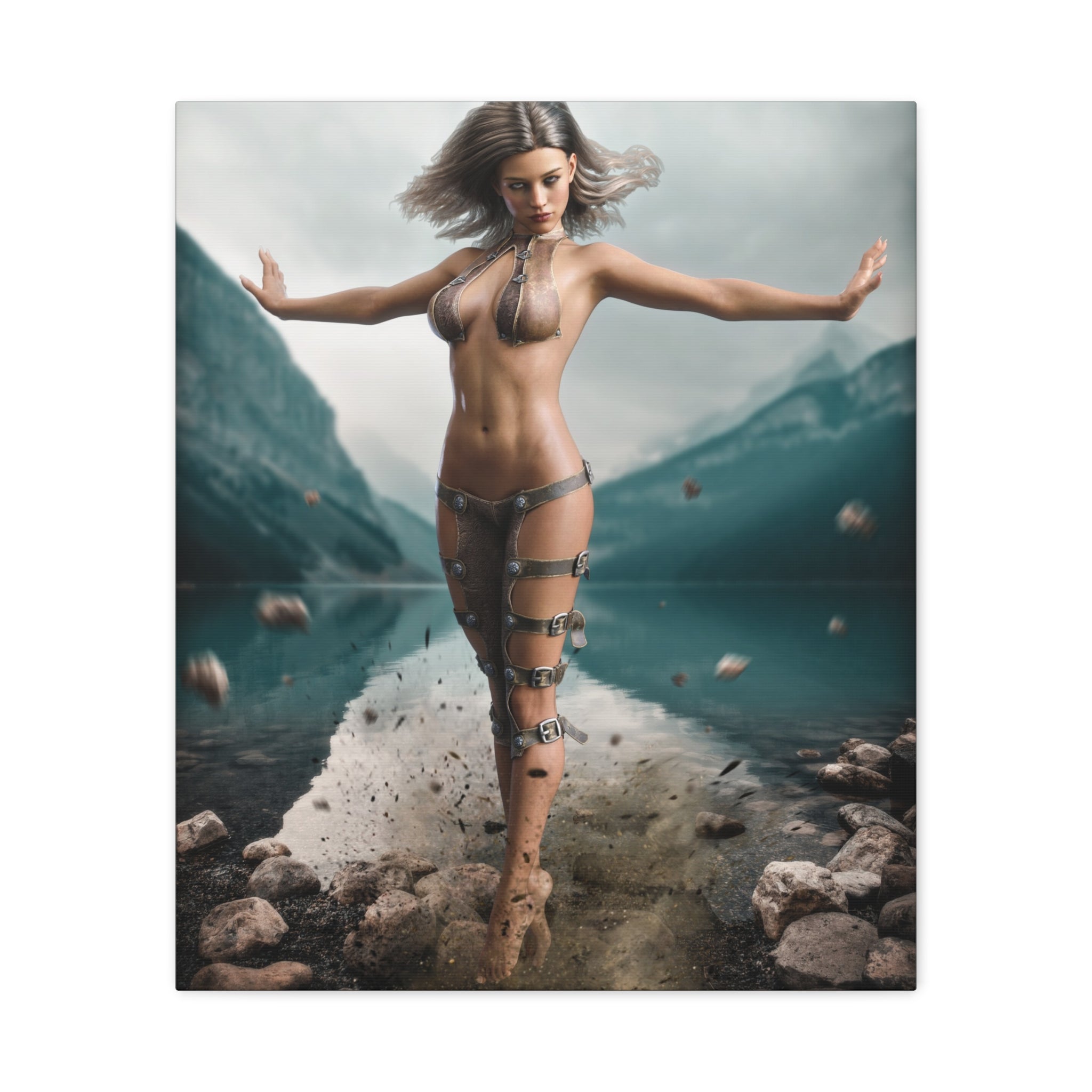 Fantasy Goddess Canvas Print — Mystical Sorceress Matte Stretched Wall Art -No AI- Human created illustration art