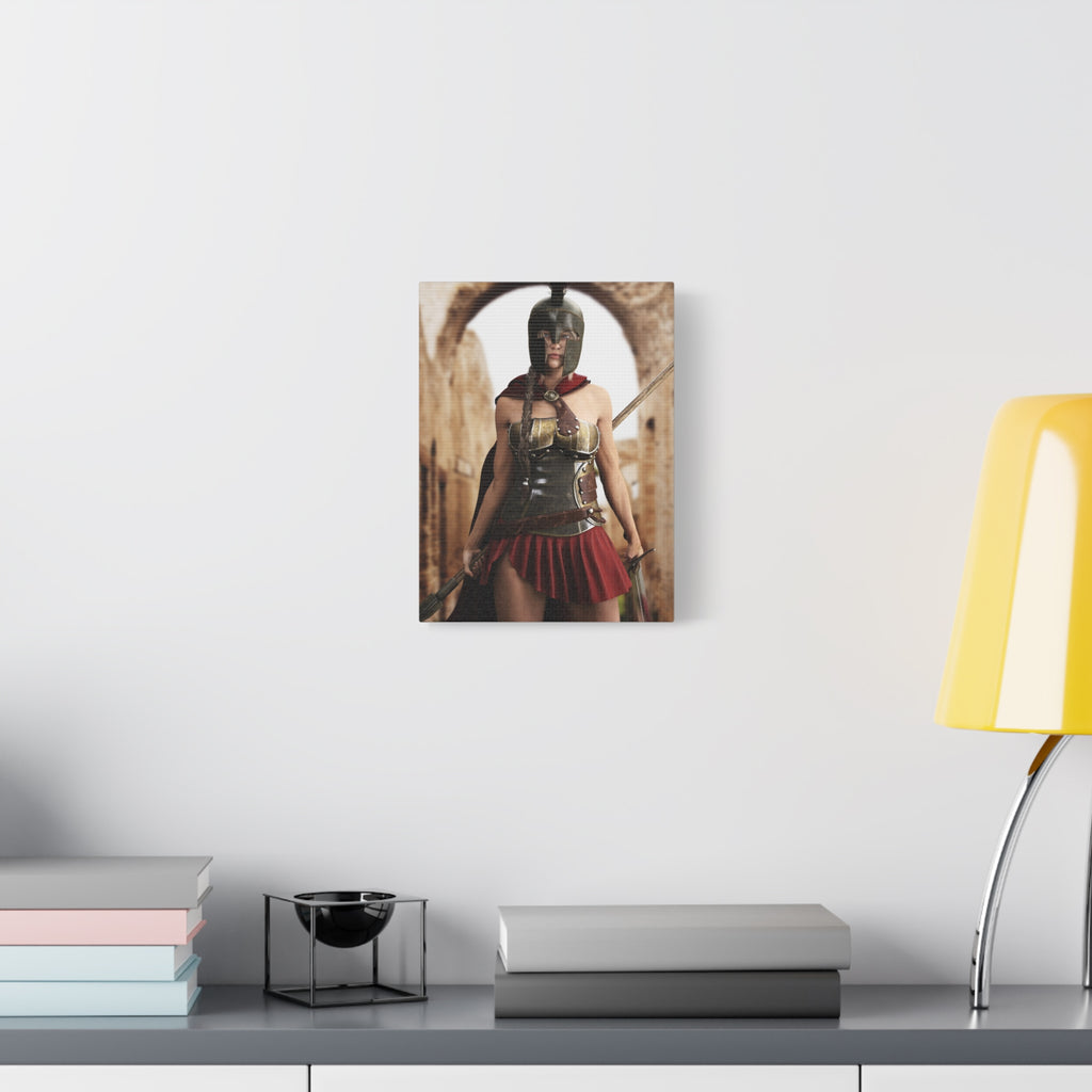 Spartan Female Warrior Canvas Wall Art