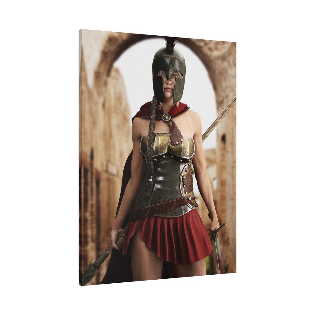 Spartan Female Warrior Canvas Wall Art