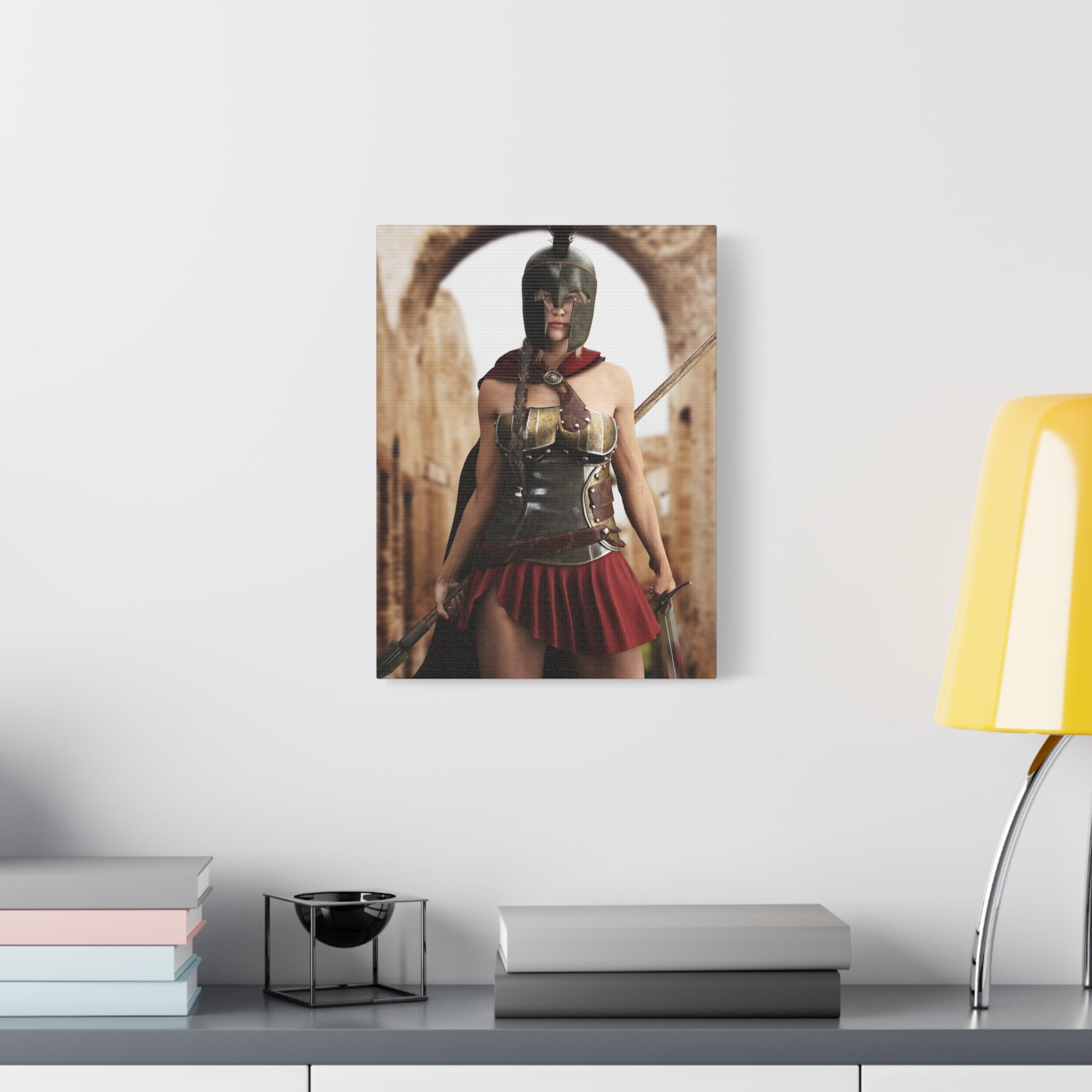 Spartan Female Warrior Canvas Wall Art