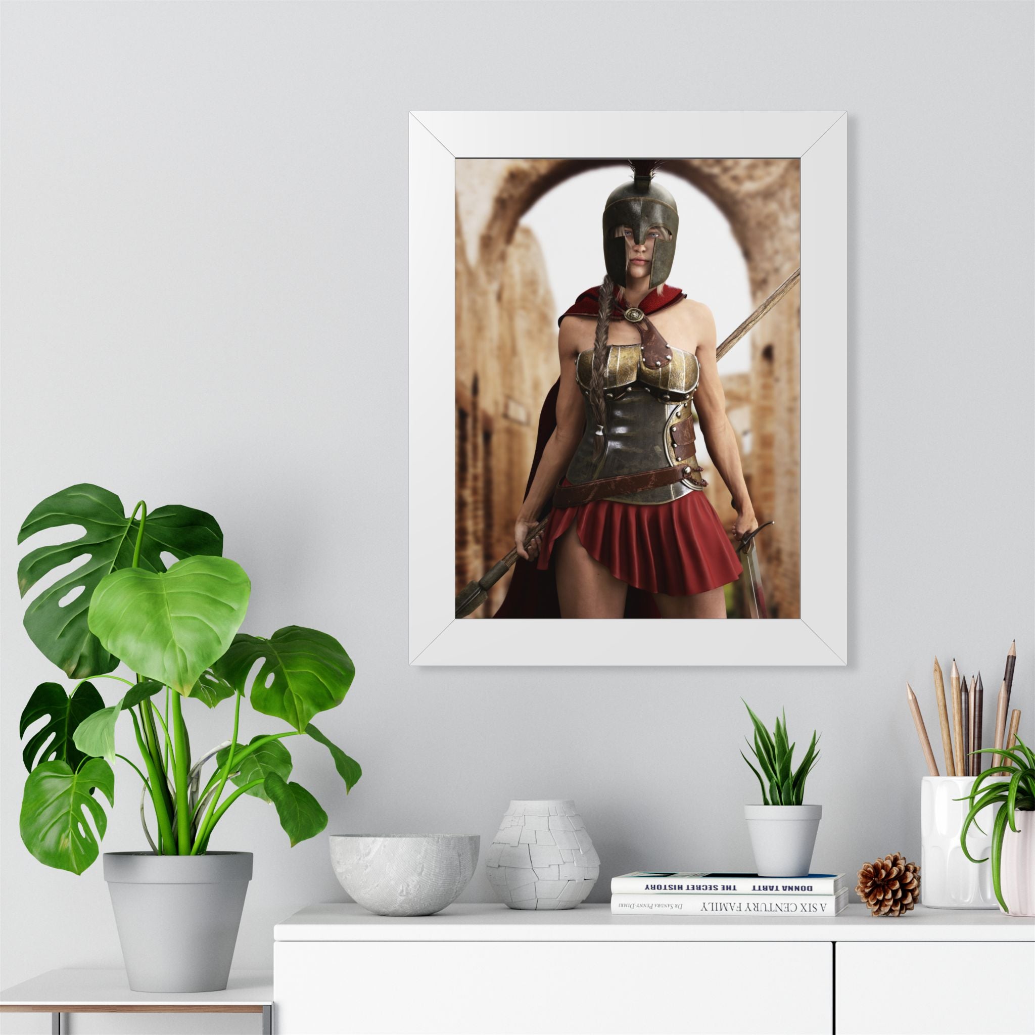 Spartan Female Warrior Framed Wall Art