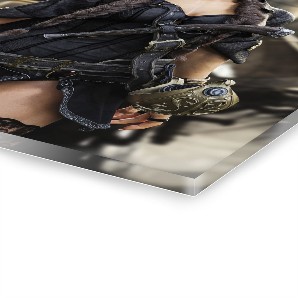 Premium Acrylic Fantasy Female Pirate Captain Handcrafted Art (French Cleat Hanger)