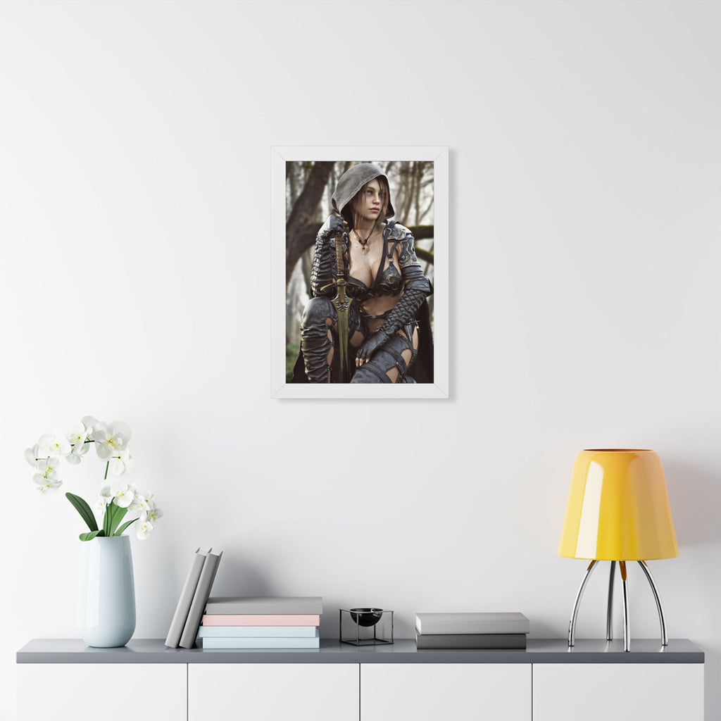 Female Ranger Framed Wall Art | Handcrafted Fantasy Framed Art Print