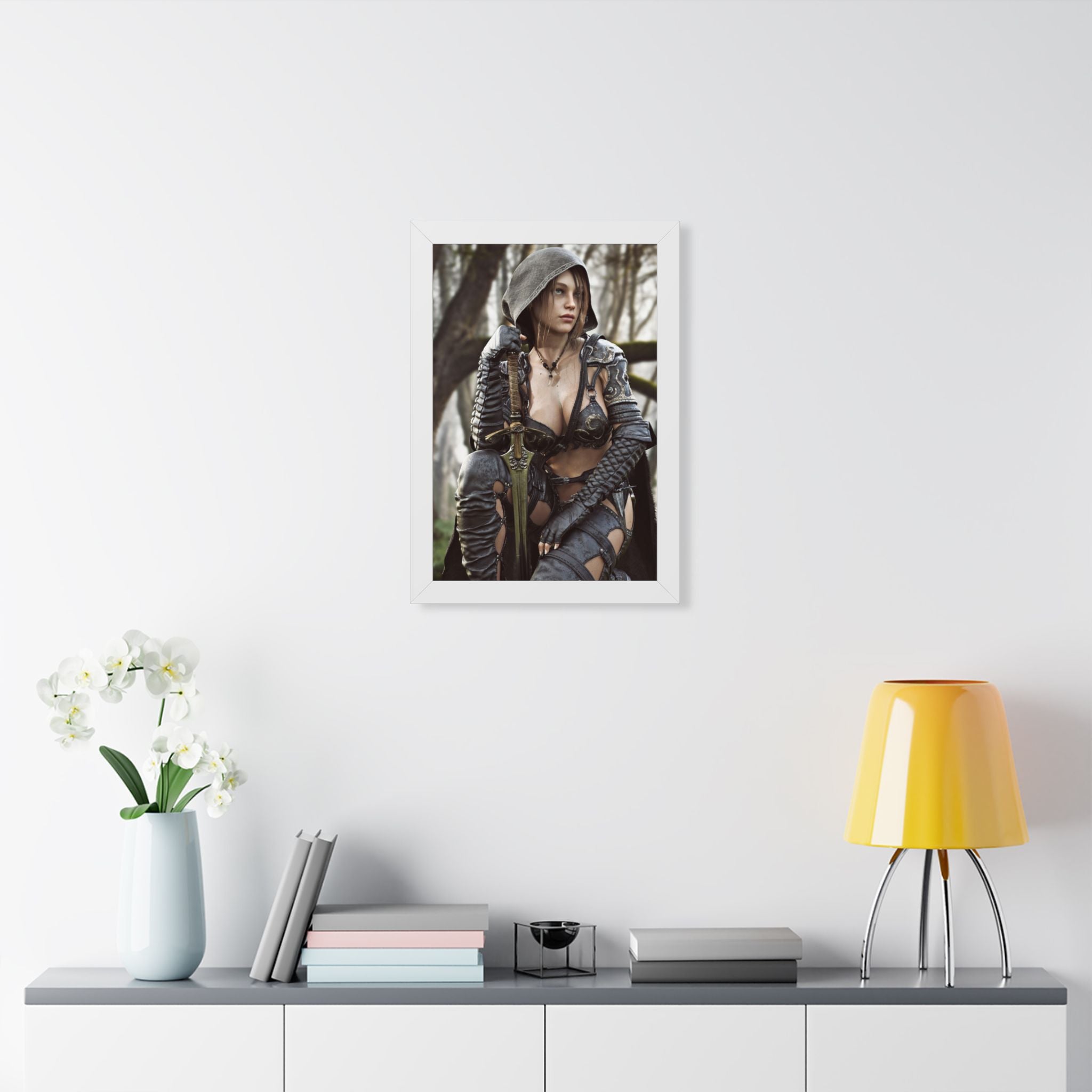 Female Ranger Framed Wall Art | Handcrafted Fantasy Framed Art Print