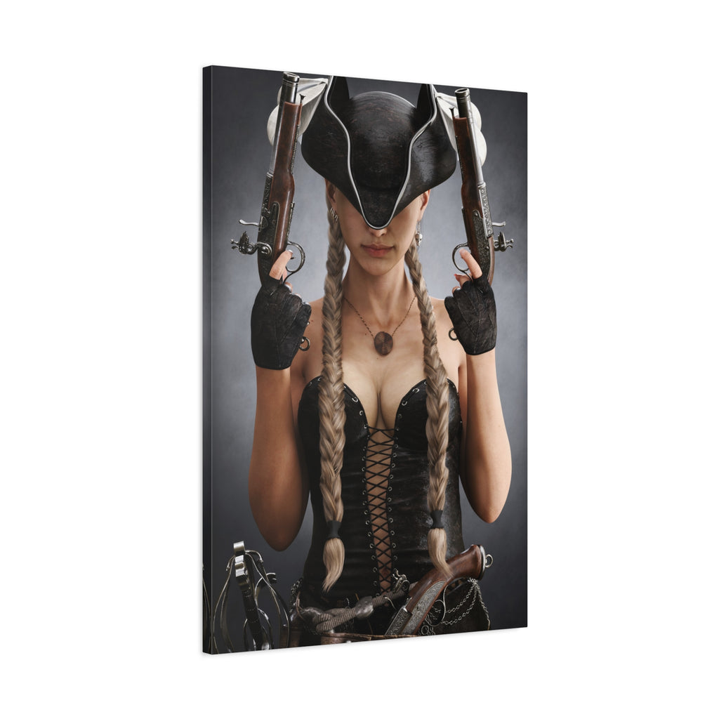 Female Pirate Portrait Canvas Wall Art | Original Pirate Fantasy Artwork