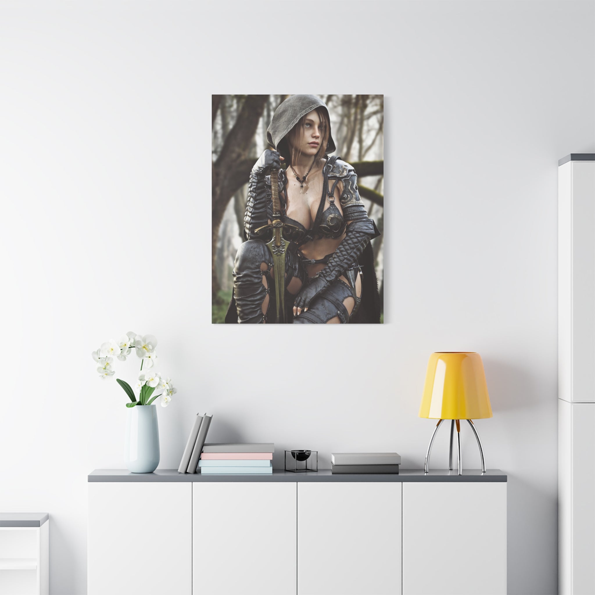 Female Ranger Canvas Wall Art | Handcrafted Fantasy Canvas Art Print