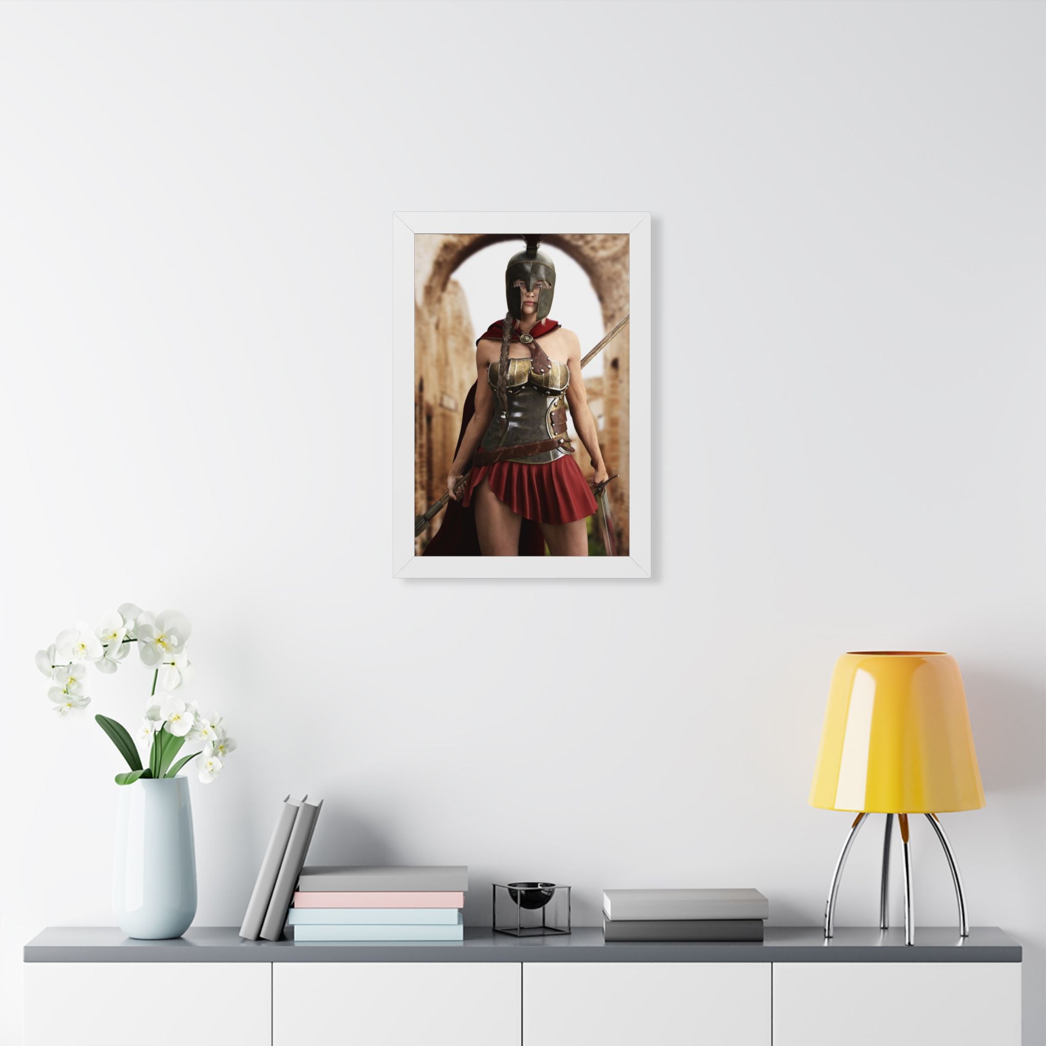 Spartan Female Warrior Framed Wall Art