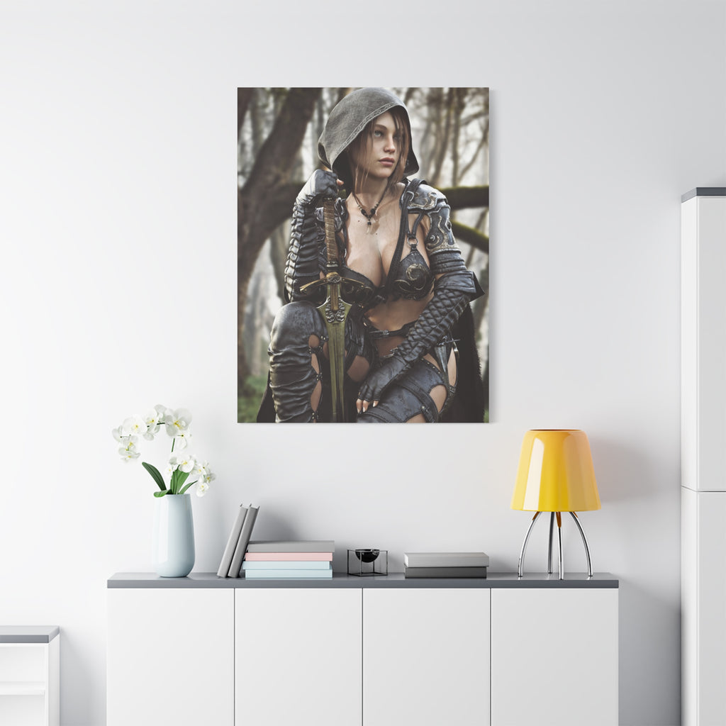 Female Ranger Canvas Wall Art | Handcrafted Fantasy Canvas Art Print