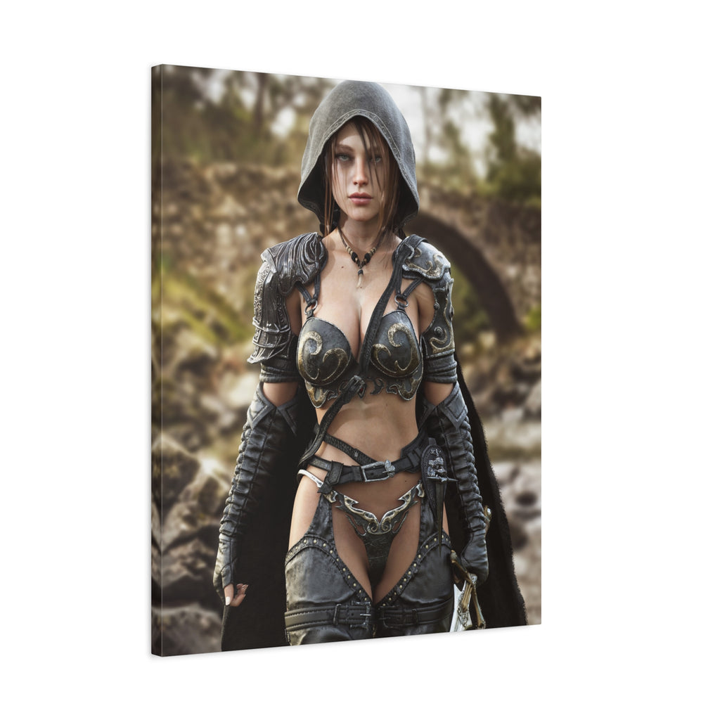 Fantasy Warrior Woman Matte Canvas Print - No AI- Human created illustration art