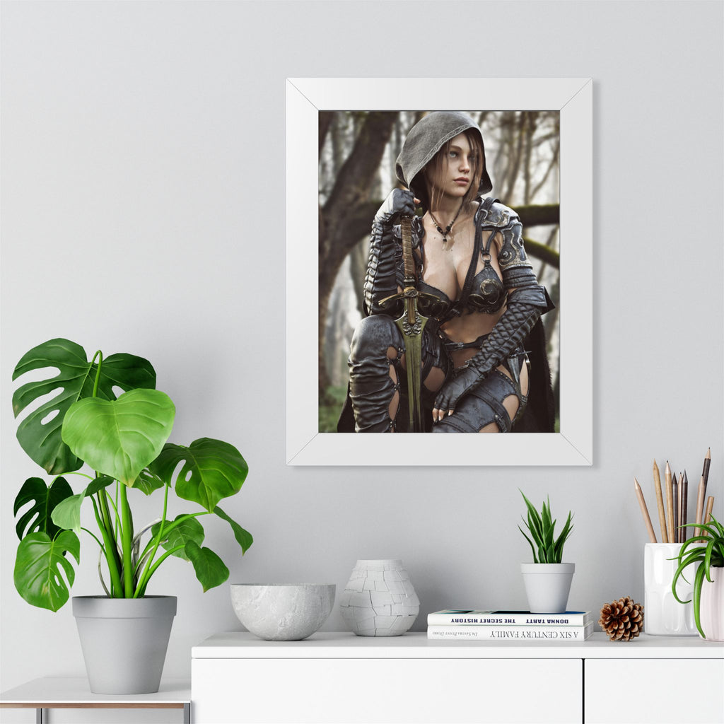 Female Ranger Framed Wall Art | Handcrafted Fantasy Framed Art Print