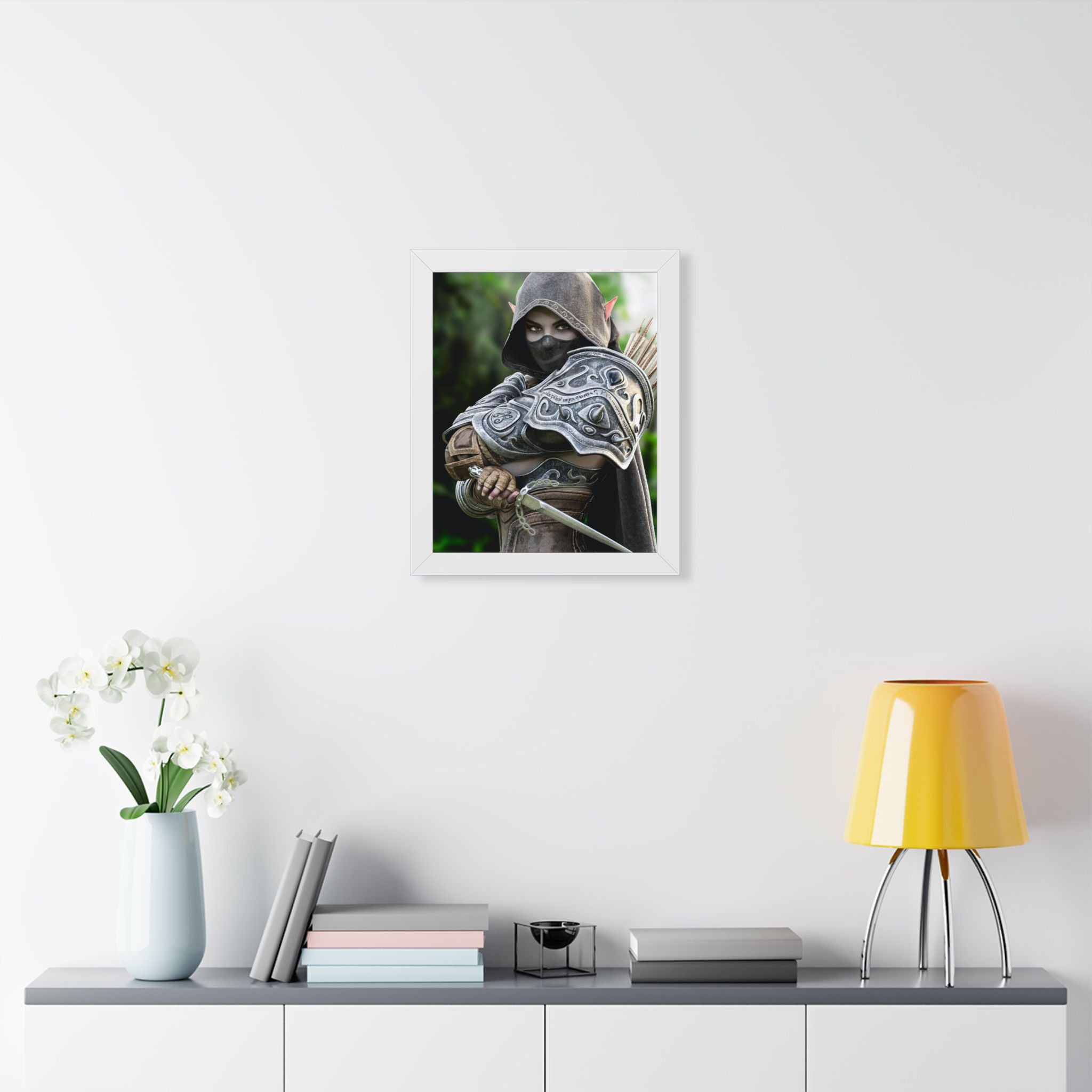 Framed Poster — Fantasy Dark Elf Archer Drow Wall Art