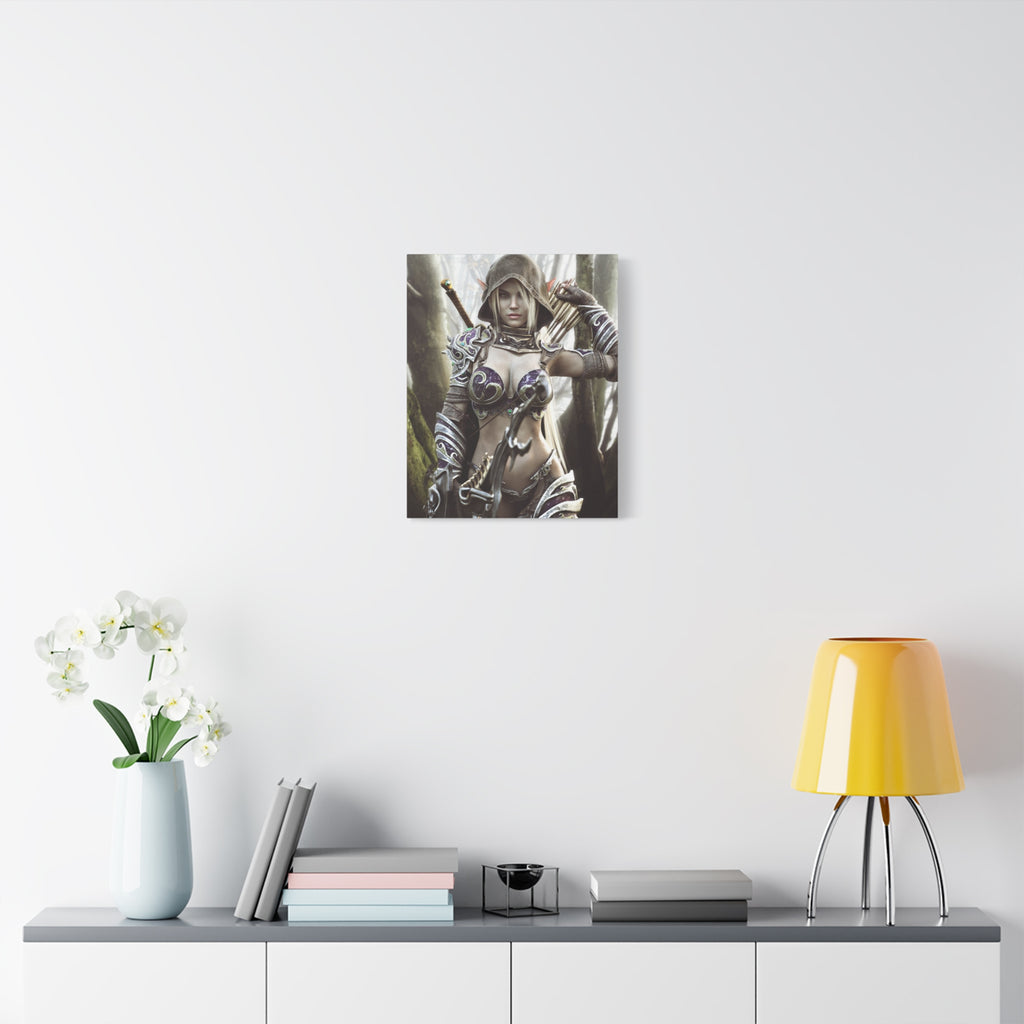 Fantasy Archer Warrior Canvas Print — Matte Stretched Wall Art- No AI- Human created illustration art