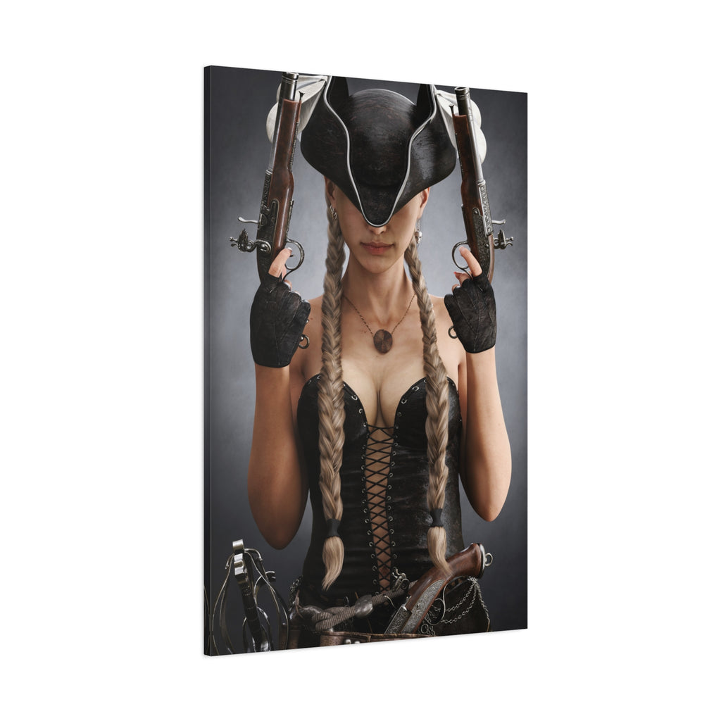 Female Pirate Portrait Canvas Wall Art | Original Pirate Fantasy Artwork