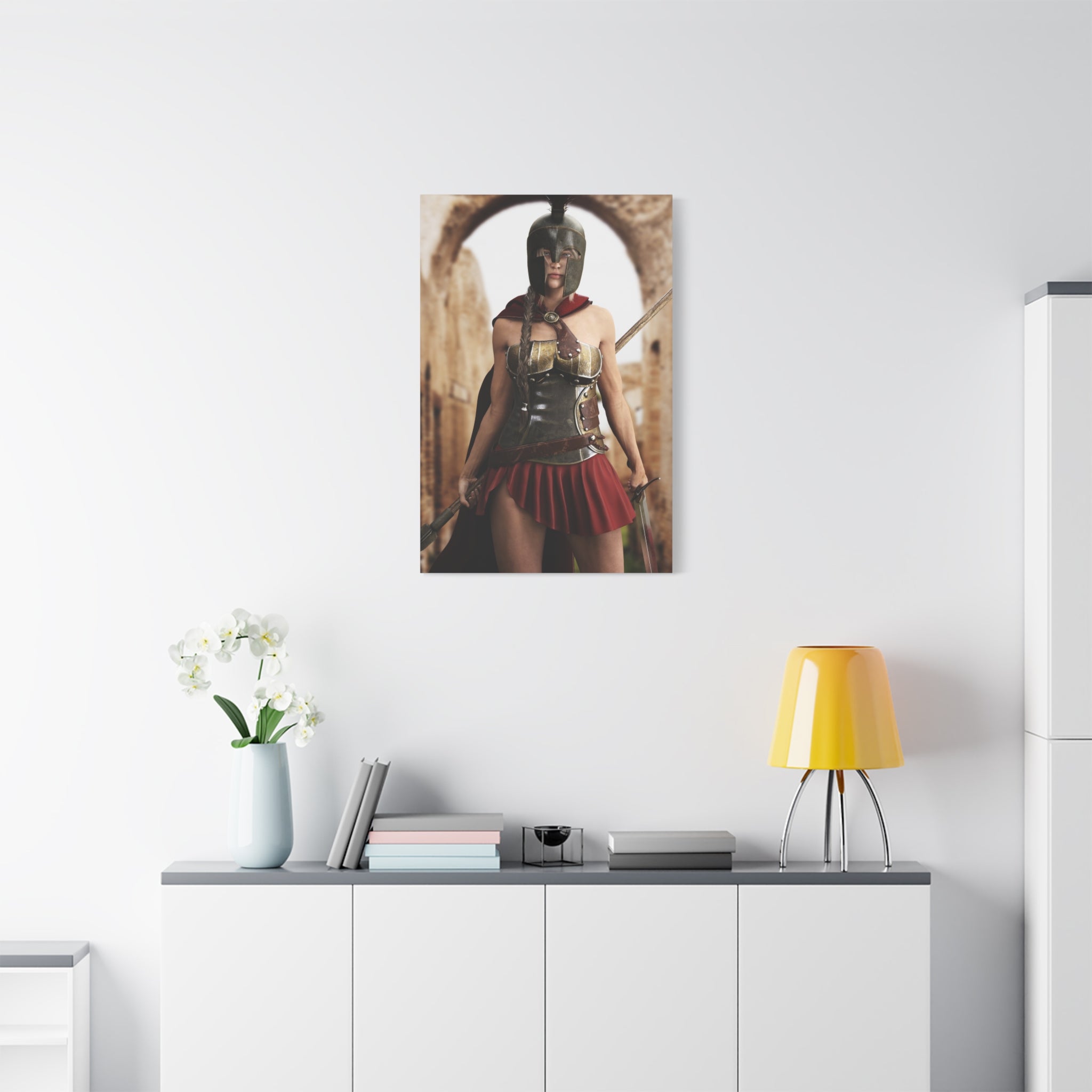Spartan Female Warrior Canvas Wall Art