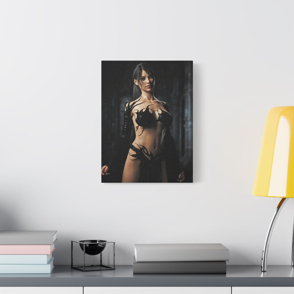 Fantasy Sorceress Woman Matte Canvas Print — Stretched 1.25"-No AI- Human created illustration art