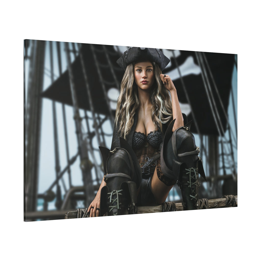 Pirate Queen Canva Wall Art – Hand-Crafted Fantasy Pirate Illustration