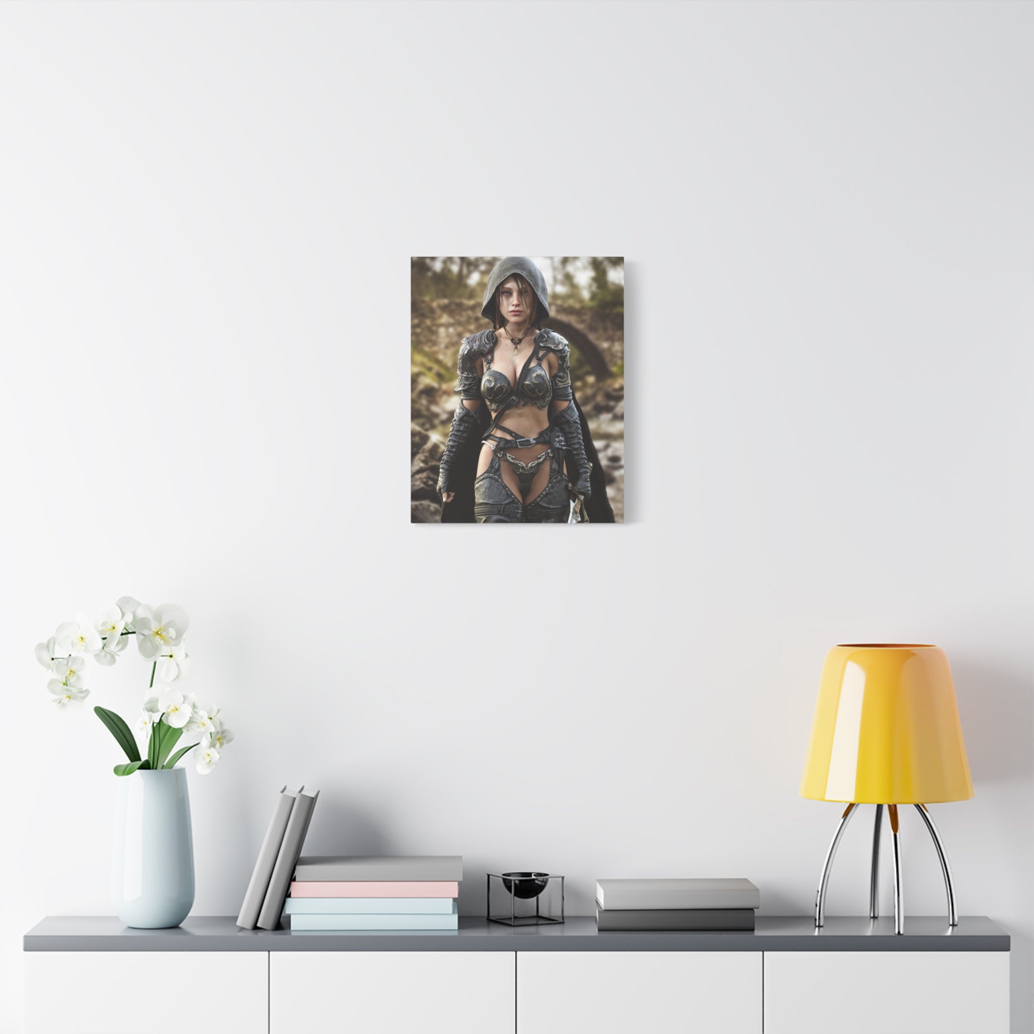 Fantasy Warrior Woman Matte Canvas Print - No AI- Human created illustration art