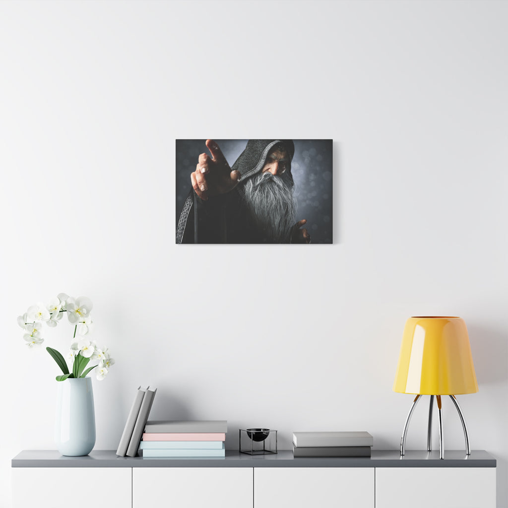 Mystic Wizard Portrait Canvas — Stretched Matte Wall Art - No AI - Human created illustration art