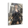 A confident female pirate captain stands before a historic sailing ship wearing a black tricorne hat, elegant pirate clothing, and long braided hair. Detailed leather belts, ornate weapons, and realistic nautical textures combine with cinematic lighting to create a stunning fantasy illustration inspired by legendary pirate adventures.