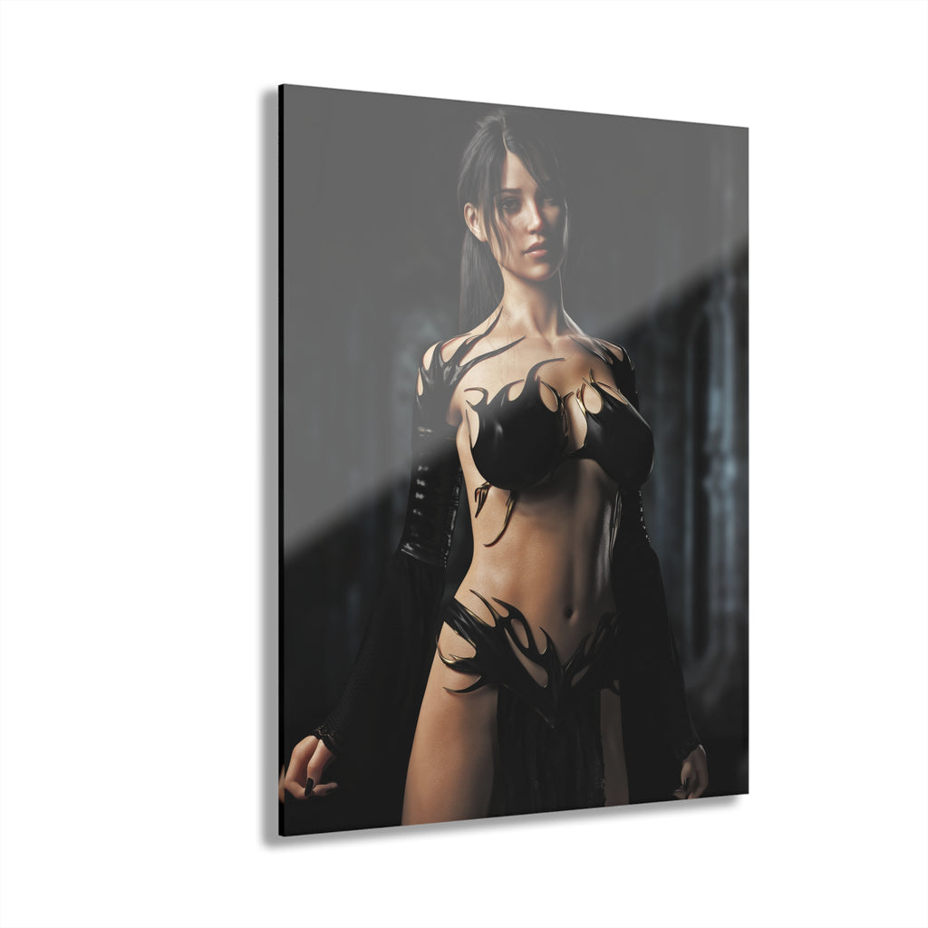 A mysterious Dark Witch stands inside an ancient gothic hall wearing elegant black ceremonial attire with intricate fantasy-inspired details. Dramatic lighting, realistic textures, and a shadow-filled medieval setting create a cinematic fantasy illustration filled with magic, mystery, and gothic elegance.
