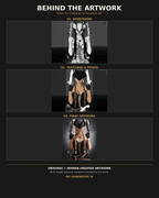 Behind the artwork showing the wireframe, textured and posed 3D model, and finished female pirate captain artwork by Digital Storm Cinema, created and rendered by the artist without generative AI.