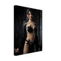 Handcrafted Dark Sorceress wall art featuring a powerful gothic fantasy spellcaster in elegant black attire inside an ancient cathedral. Fantasy artwork perfect for gaming rooms, RPG fans, and gothic fantasy décor.