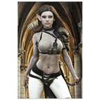 Handcrafted Elven Archer wall art featuring a graceful female elf ranger carrying an ornate longbow and quiver of arrows before majestic medieval arches. Fantasy artwork perfect for gaming rooms, RPG fans, archery enthusiasts, and medieval fantasy décor.